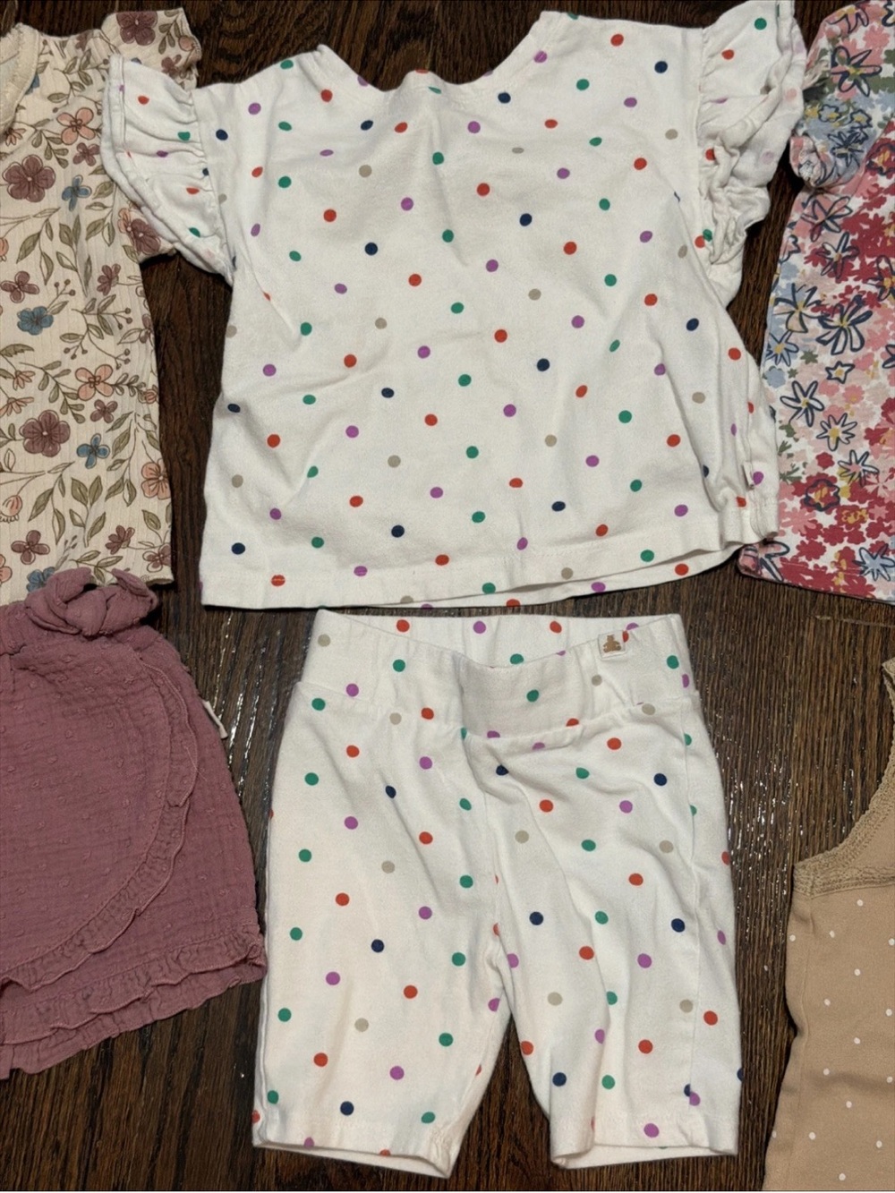 Baby gap Girls' White Multicolor Polka Dot Set